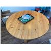 Image 3 : Solid Wood Round Kitchen Table 51W x 28H