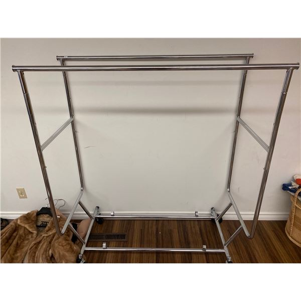 Dual Clothing Rack On Wheels 50L x 22W x 56T