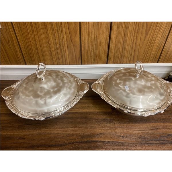Set Of Silver Plates Serving Dishes
