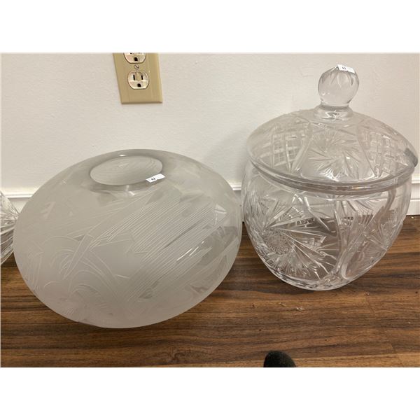 Set Of Very Large Crystal Bowls