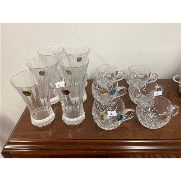 Two Sets Of Matching Crystal Glasses