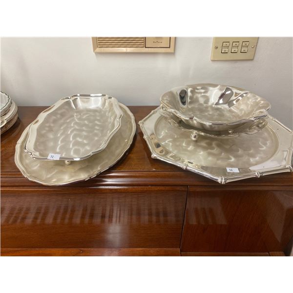 Set Of Silver Plated Serving Trays