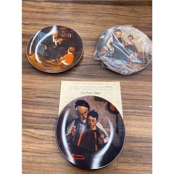 Three Norman Rockwell Collectable Decorative Plates