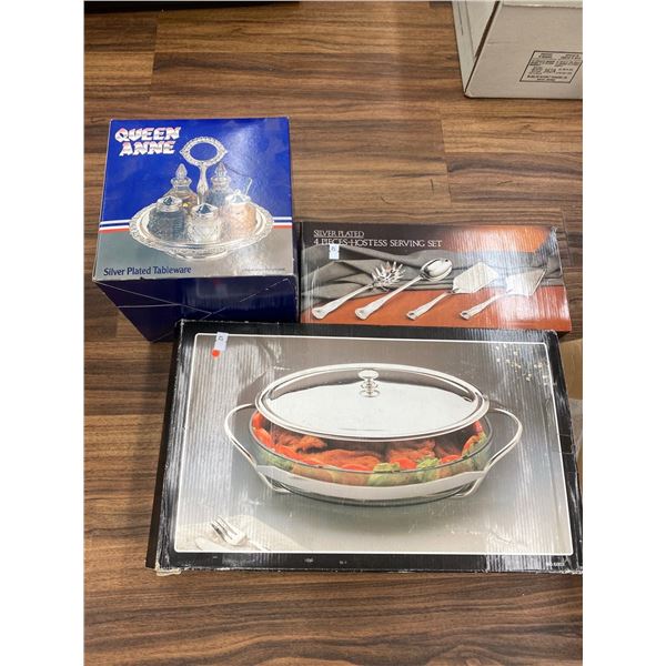 Assortment Of Silver Plated Dishwear Brand New In Box