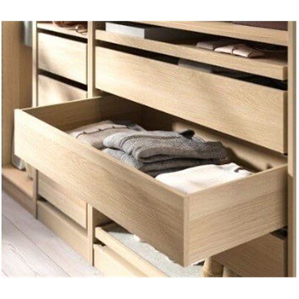 Three Brand New Oak Effect Drawers For 39W Ikea Pax Warbrobe Still In Boxes