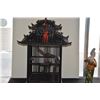 Image 2 : LARGE PAGODA STYLE CHINESE BIRD CAGE W/BIRD FEEDERS & DRAGON HANDLES (35")