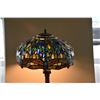 Image 2 : TIFFANY STYLE TABLE LAMP W/DRAGONFLY MOTIF (36")