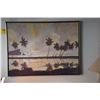 Image 1 : FRAMED PAINTING, DIAMOND HEAD & COCONUT TREES; SIGNED (41 1/1" X 31 1/4")