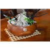 Image 2 : HAWAIIAN BLACK CORAL FLORAL ARRANGEMENT W/HAND CARVED FISH IN MONKEYPOD BOWL (23")