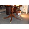 Image 2 : 32" MAHOGANY & LEATHER DRUM TABLE W/2 DRAWERS