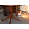 Image 3 : 32" MAHOGANY & LEATHER DRUM TABLE W/2 DRAWERS