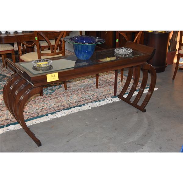 SOFA TABLE W/GLASS TOP (54" X 18 X 30")