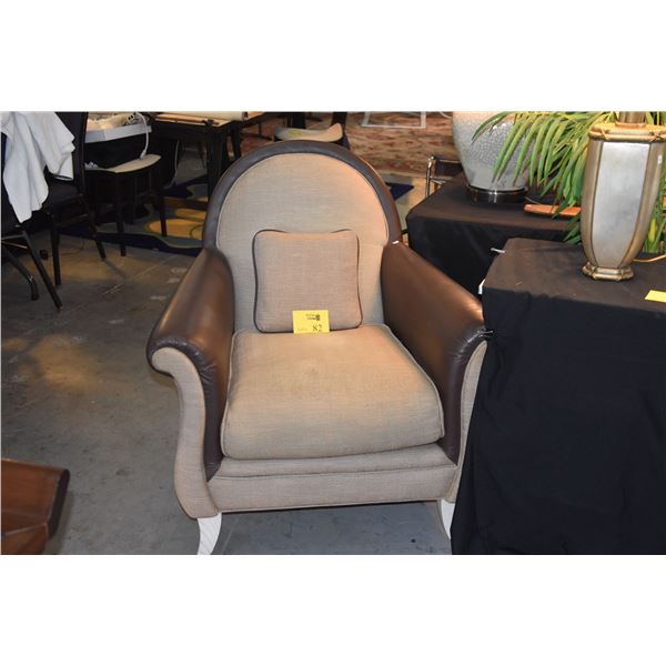 UPHOLSTERED ARM CHAIRS (PAIR)