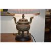 Image 2 : BRONZED CENSER TABLE LAMP W/SHADE (18")