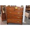 Image 1 : 2 SECTION, 5 DRAWER CAMPAIGN STYLE DRESSER