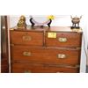 Image 2 : 2 SECTION, 5 DRAWER CAMPAIGN STYLE DRESSER