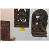 Image 1 : CARVED WOOD SARASWATI FIGURES & WOOD PANEL W/MUSICAL NOTES (3 PCS)