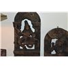 Image 2 : CARVED WOOD SARASWATI FIGURES & WOOD PANEL W/MUSICAL NOTES (3 PCS)