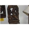 Image 3 : CARVED WOOD SARASWATI FIGURES & WOOD PANEL W/MUSICAL NOTES (3 PCS)