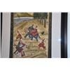 Image 2 : FRAMED PERSIAN PAINTING ON SILK, HUNTING SCENE (29 1/2" X 39 3/4")