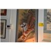 Image 3 : FRAMED SCROLL PAINTING ON SILK, TIGER; SIGNED (19" X 40")