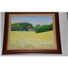 Image 2 : FRAMED OIL ON CANVAS, PASTURE W/BARN; SIGNED (25 1/4" X 21 1/4")