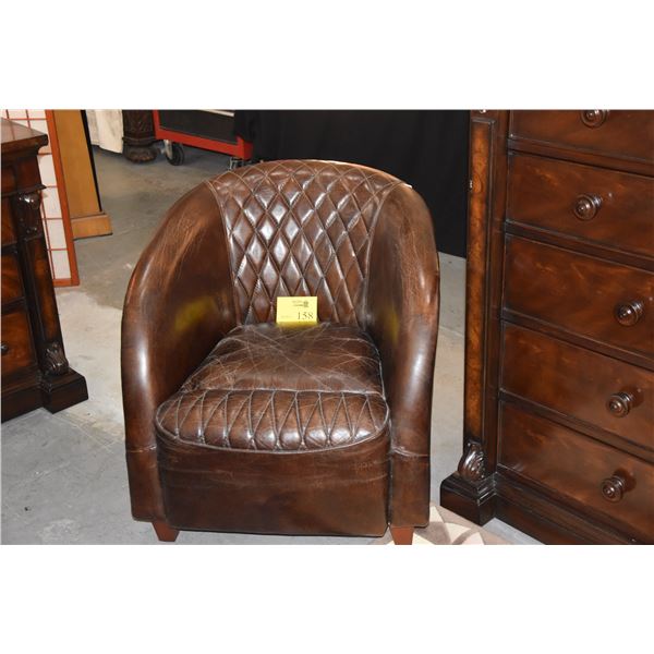 UPHOLSTERED BARREL CHAIRS (PAIR)