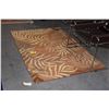 Image 2 : GABBEH WOOL RUG, PALM LEAF DESIGN, RUST COLOR (48" X 71")