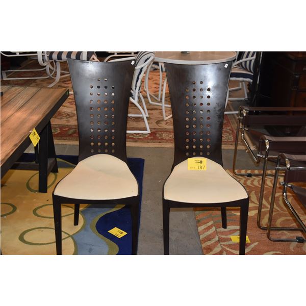 SIDE CHAIRS W/UPHOLSTERED SEATS (PAIR)