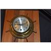 Image 2 : SCHATZ BAROMETER & CLOCK MOUNTED ON WOOD PLANK