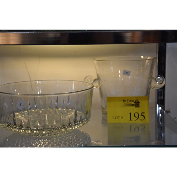 GLASS BOWL & ICE BUCKET (2 PCS)