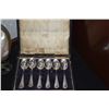 Image 3 : STERLING DEMITASSE SPOONS IN ORIGINAL BOXES & MOTHER OF PEARL SHELL SPOON HOLDER (13 PCS)