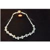 Image 1 : 14K AQUAMARINE MELON CUT & ROUND BEAD NECKLACE