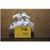 Image 1 : CHINESE 3 DIMENSIONAL JADEITE CARVING OF FLOCK OF BIRDS W/STAND (7" X 7") W/BOX