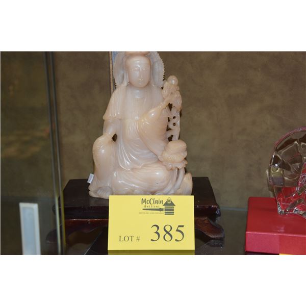 CHINESE VINTAGE SOFT STONE KWAN YIN (DOES NOT INCLUDE STAND)