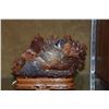 Image 2 : CHINESE AGATE LANDSCAPE CARVING W/STAND & BOX (8" X 6")