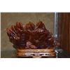 Image 3 : CHINESE AGATE LANDSCAPE CARVING W/STAND & BOX (8" X 6")