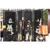 Image 1 : 4 PANEL CHINESE COROMANDEL BLACK LACQUER FIGURAL & LANDSCAPE SCREEN