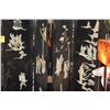 Image 2 : 4 PANEL CHINESE COROMANDEL BLACK LACQUER FIGURAL & LANDSCAPE SCREEN