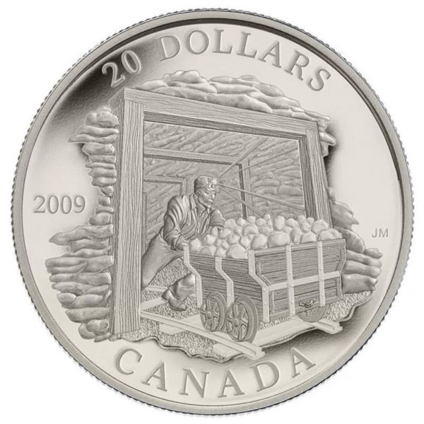 2009 $20 Coal Mining Trade - Pure Silver Coin