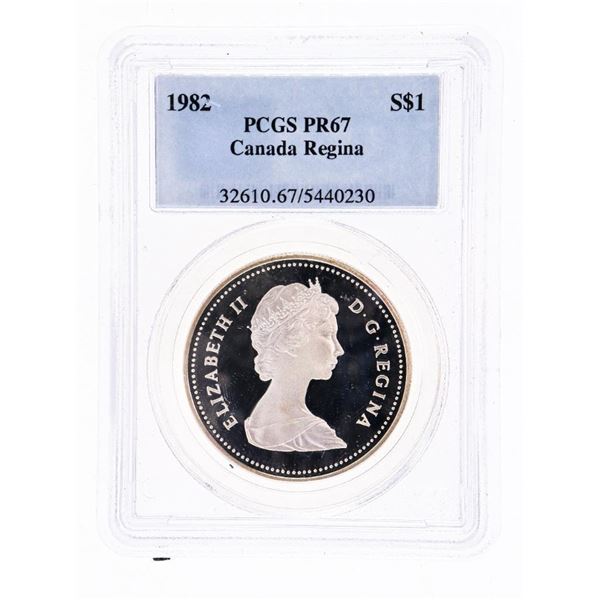 1982 Canada Silver Dollar Regina PCGS PR67