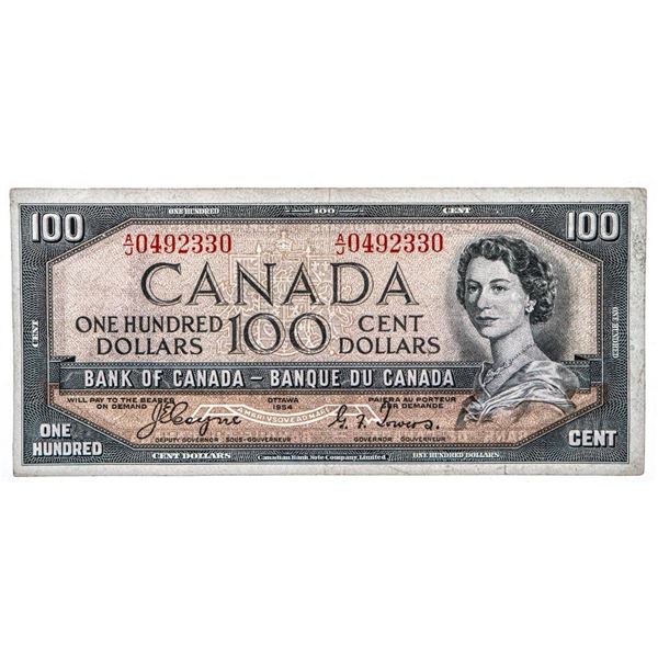 Bank of Canada 1954 $100 Devil's Face Portrait