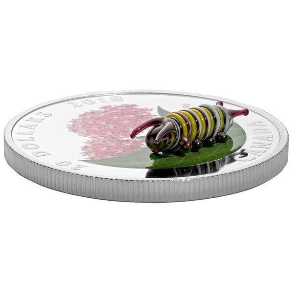 2018 $20 Little Creatures: Monarch Caterpillar - Pure Silver Coin