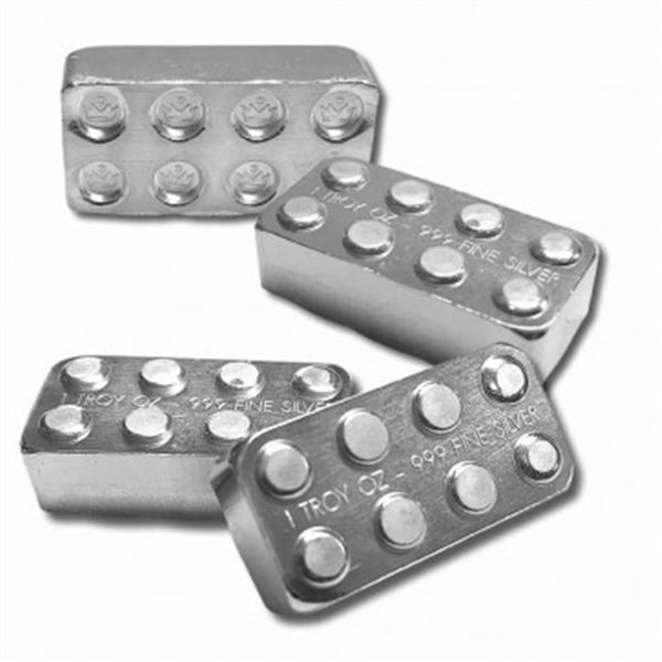 .999 Fine Pure Silver Lego Style Building Block Stackers