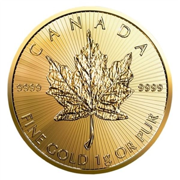 RCM .9999 Fine Pure Gold Maple Leaf Coin, Sealed & Serialized