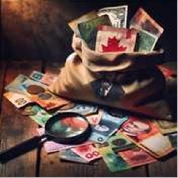 Premium Banknotes Mystery Bag - Canada, USA, World Paper Currency