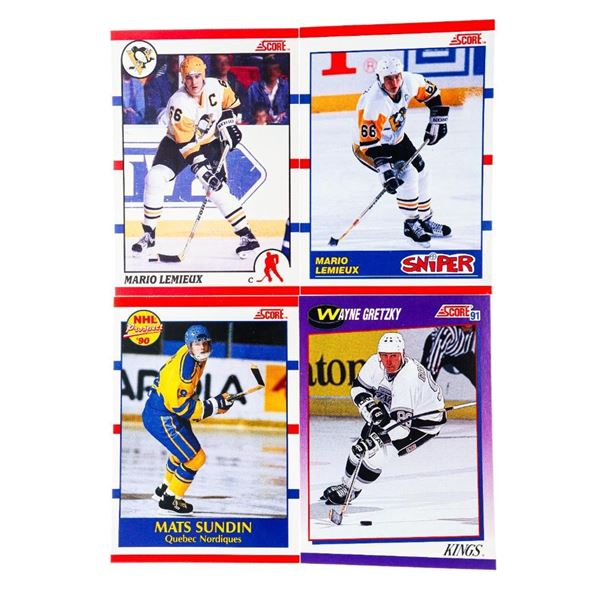 Group of 4 NHL Score Cards - Mats Sundin, Wayne Gretzky, Mario Lemieux x 2