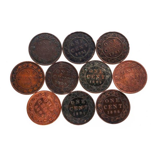 Lot 10 - Canada Large One Cent Coins - 1800's - 1900's