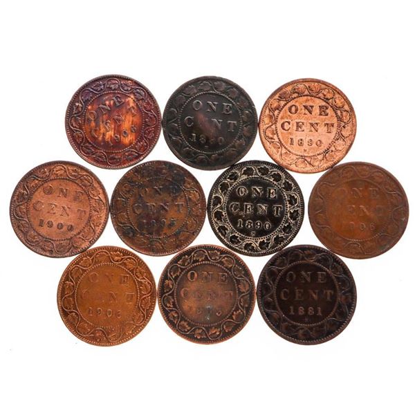 Lot 10 - Canada Large One Cent Coins - 1800's - 1900's