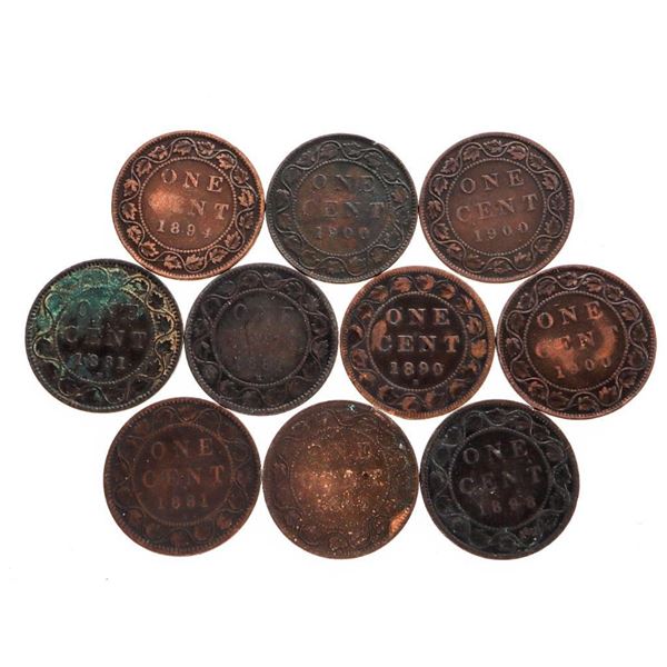 Lot 10 - Canada Large One Cent Coins - 1800's - 1900's